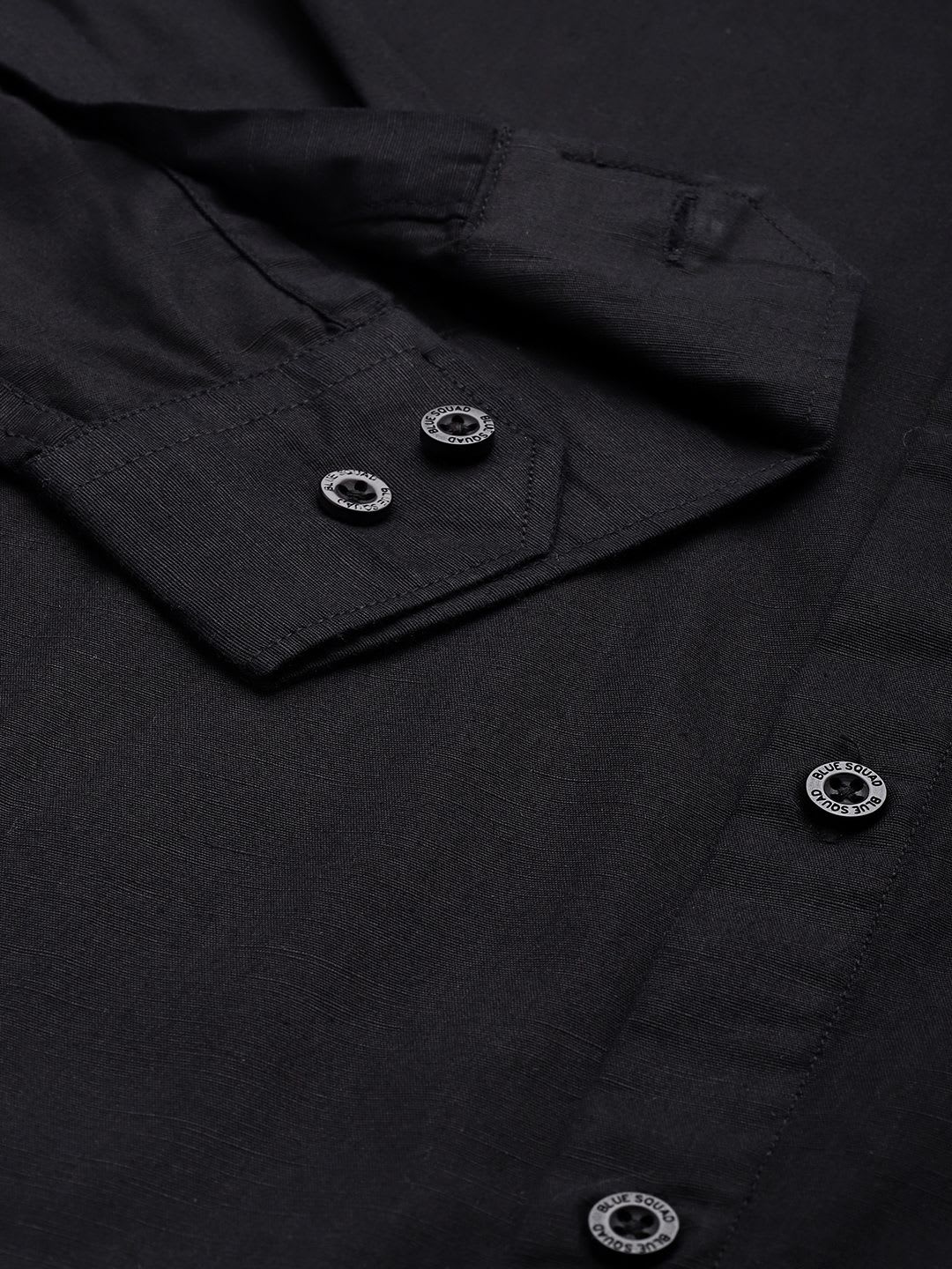 BS BLUE SQUAD Cotton Linen Casual Shirt - back view
