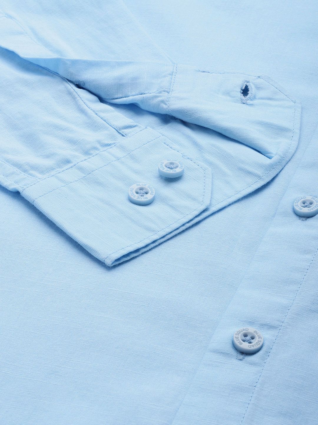 BS BLUE SQUAD Cotton Linen Casual Shirt - back view