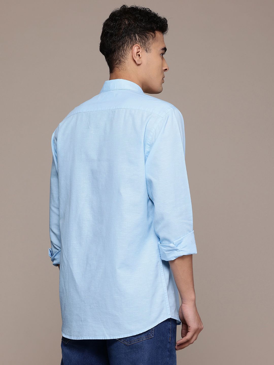 BS BLUE SQUAD Cotton Linen Casual Shirt - left view