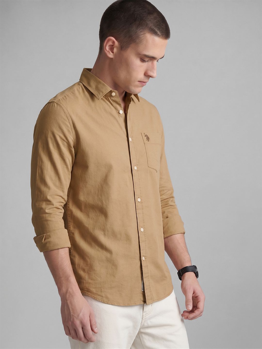 U.S. Polo Assn. Tailored Fit Pure Cotton Casual Shirt - default view