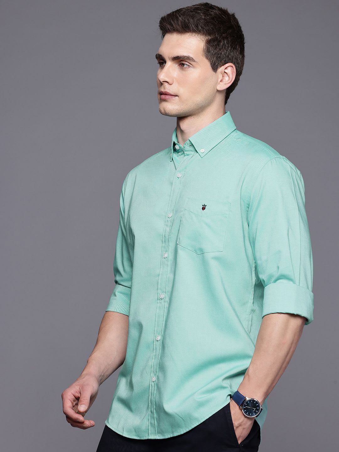 Louis Philippe Sport Louis Philippe Men Slim Fit Oxford Natural Stretch Full Sleeve Casual Shirt - default view