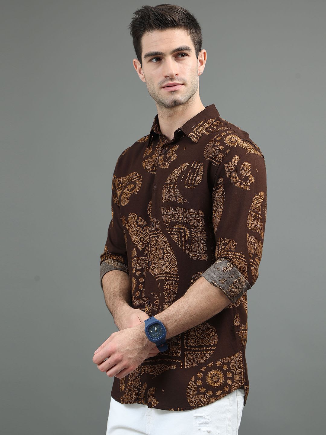 HERE&NOW Abstract Printed Slim Fit Casual Shirt - right view