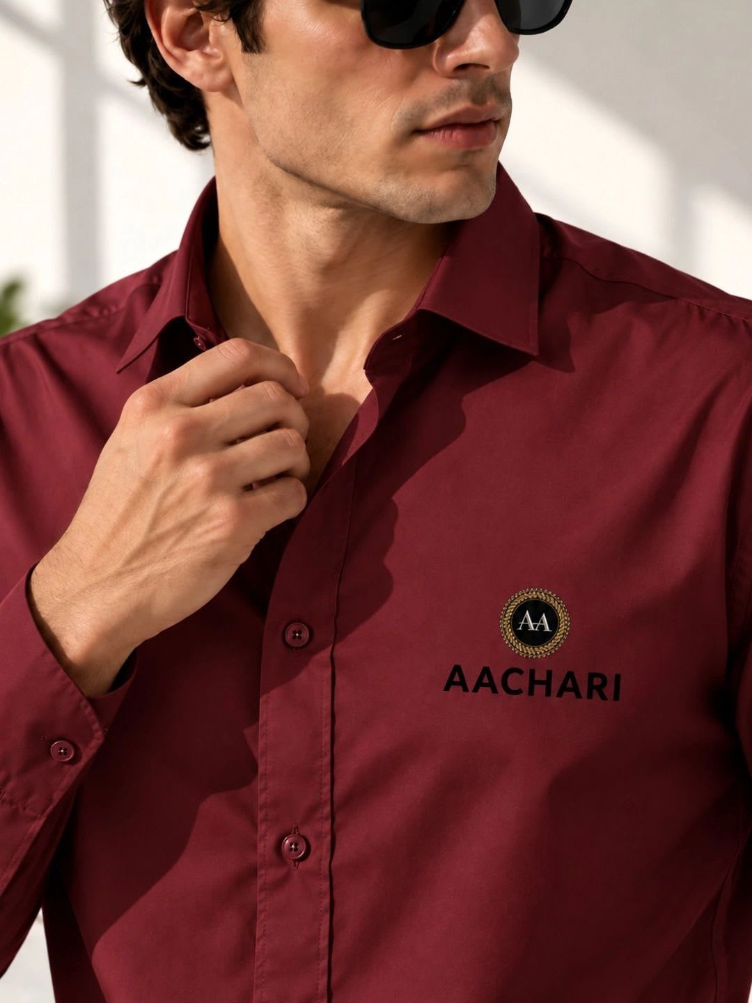 AACHARI Men Classic Casual Shirt - back view