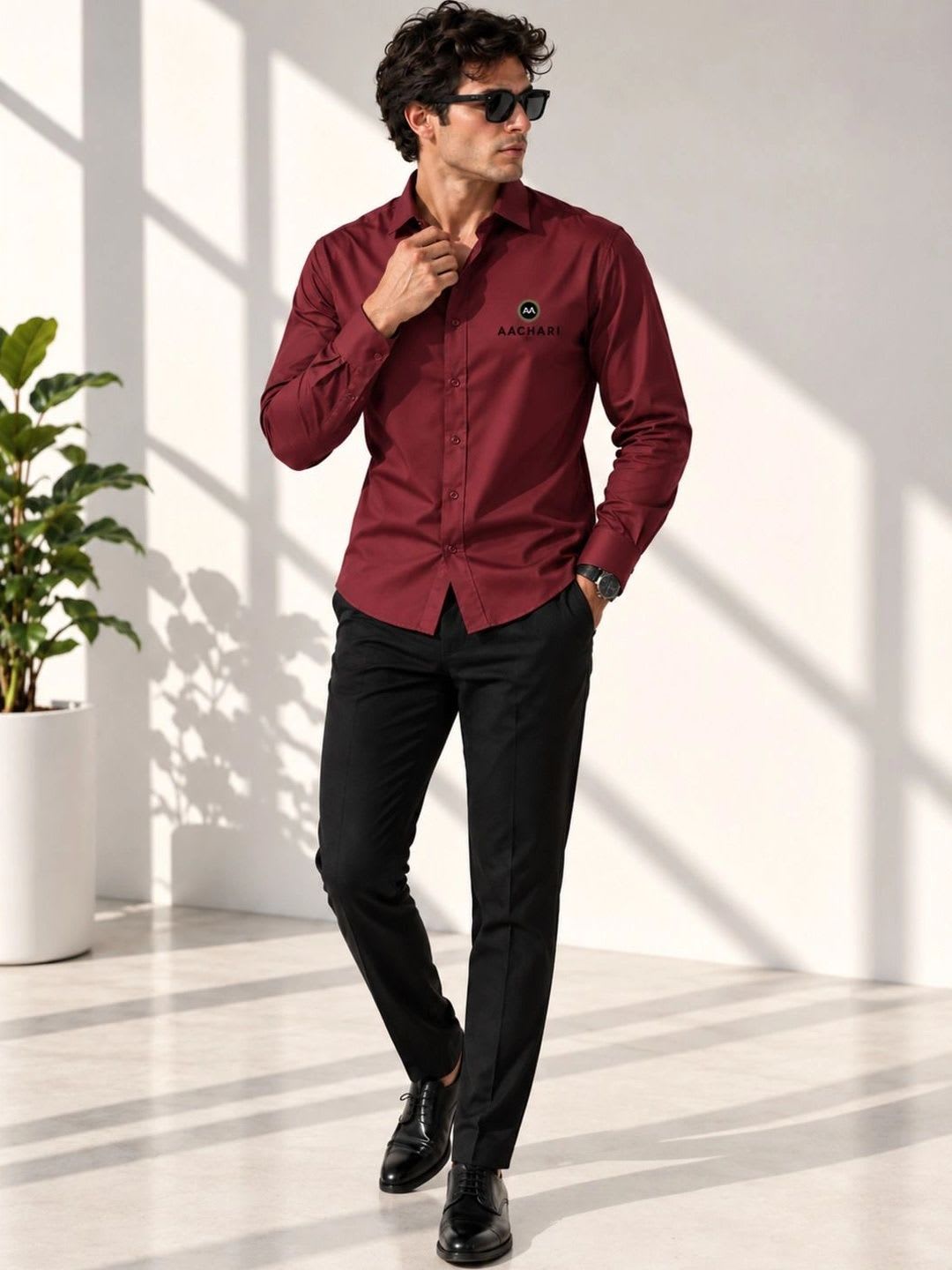 AACHARI Men Classic Casual Shirt - left view