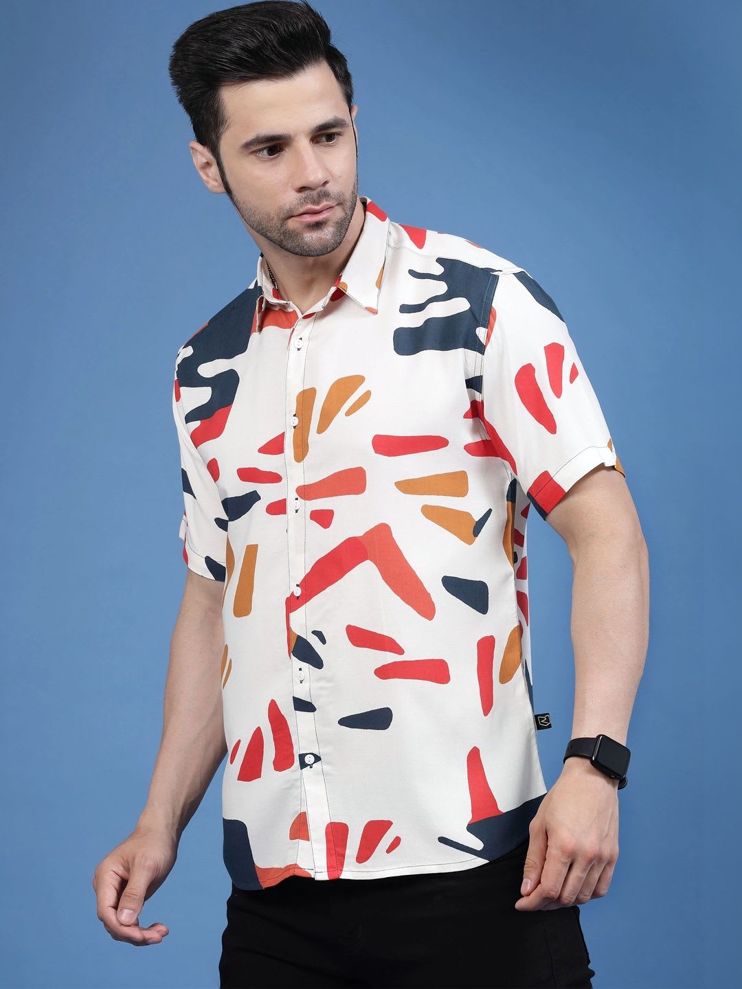 Metronaut Men Classic Printed Casual Shirt - back view