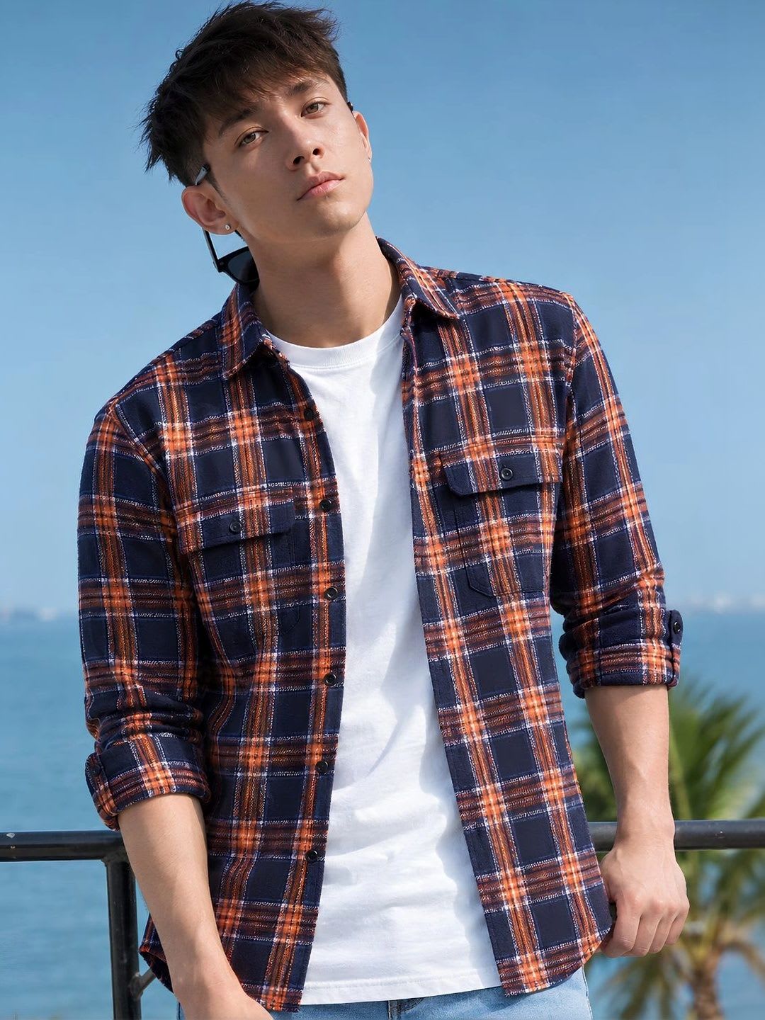 HERE&NOW Men Classic Checked Casual Shirt - default view