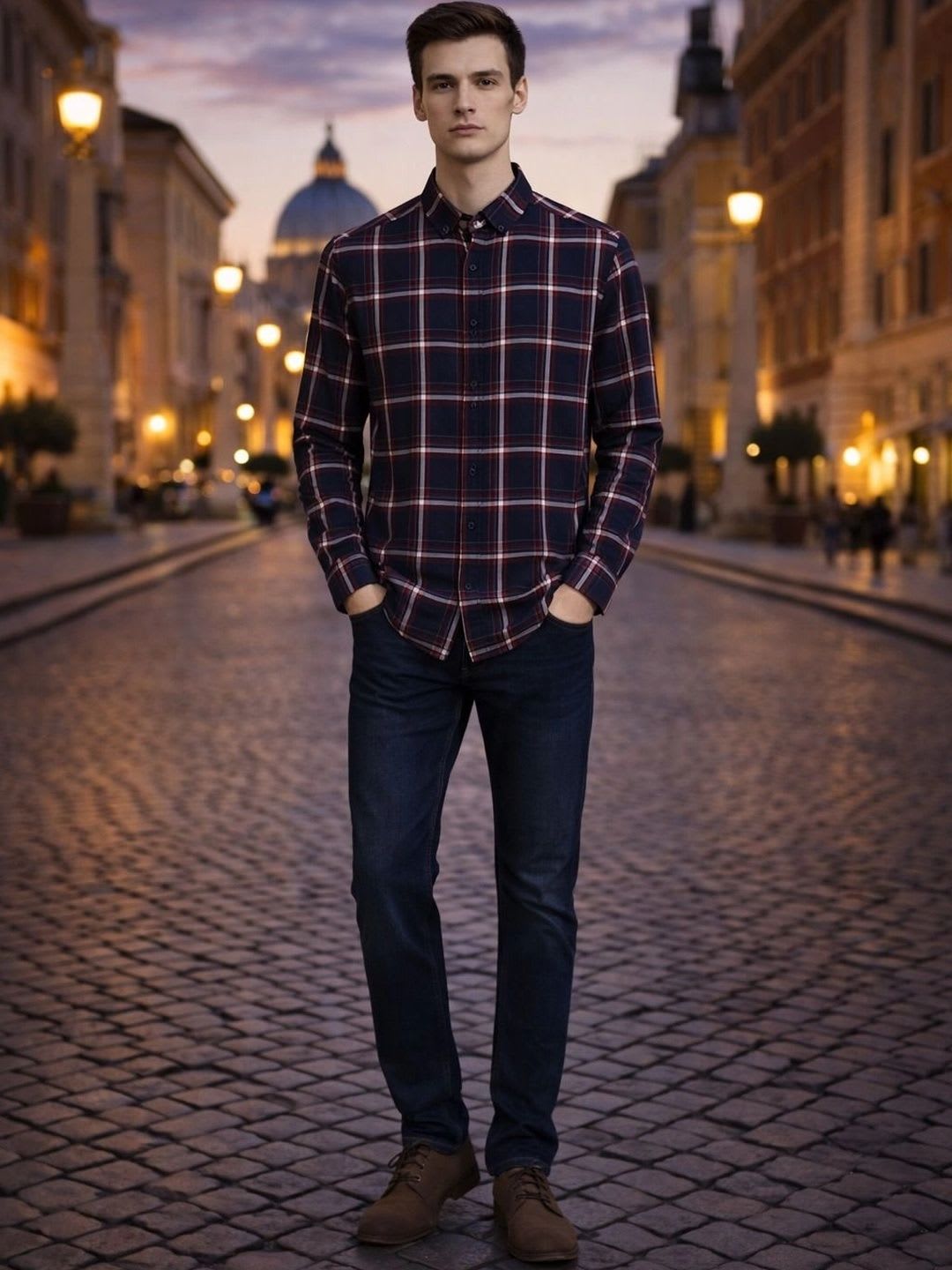 VASALI Men Checked Casual Shirt - right view