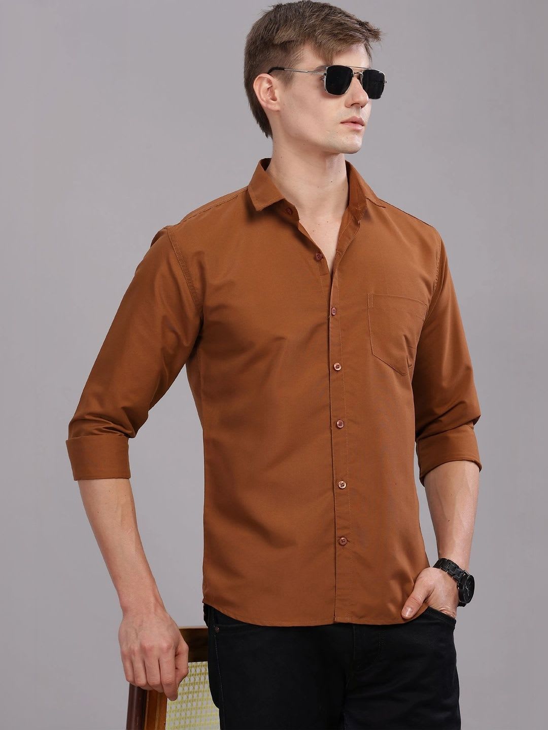 Uzmax Men Standard Slim Fit Casual Shirt - left view