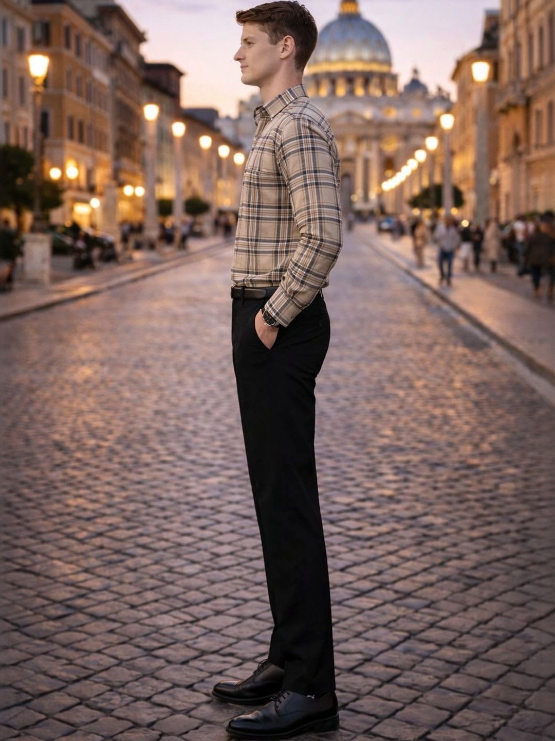 NOTETO Men Checked Casual Shirt - left view