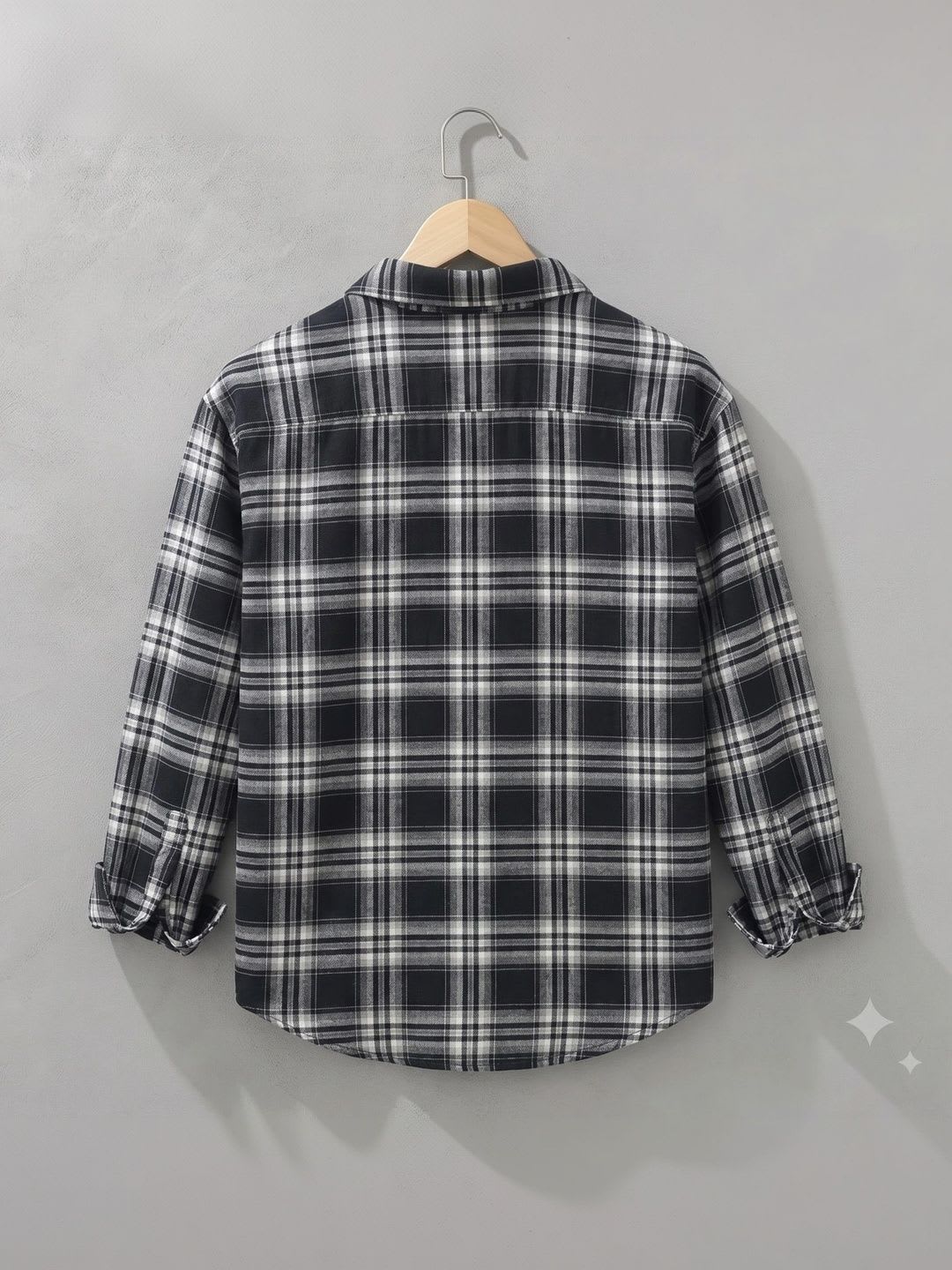 VASALI Men Checked Casual Shirt - back view
