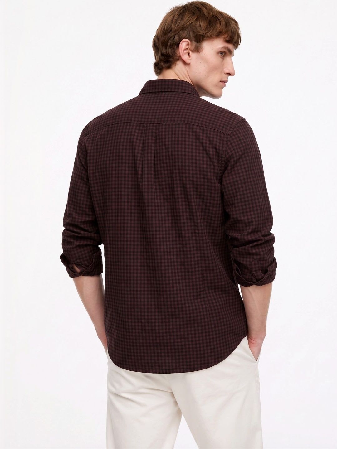 HERE&NOW Men Gingham Checks Checked Casual Shirt - right view
