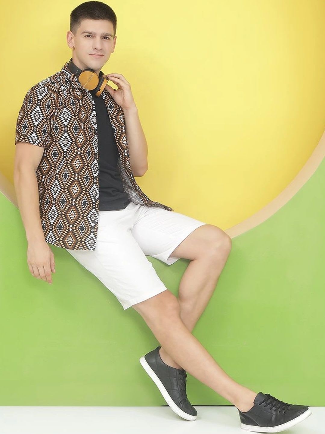 HERE&NOW Men Premium Slim Fit Printed Casual Shirt - right view