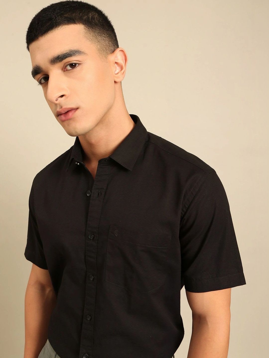 CAVALLO by Linen Club Men Contemporary Casual Shirt - back view