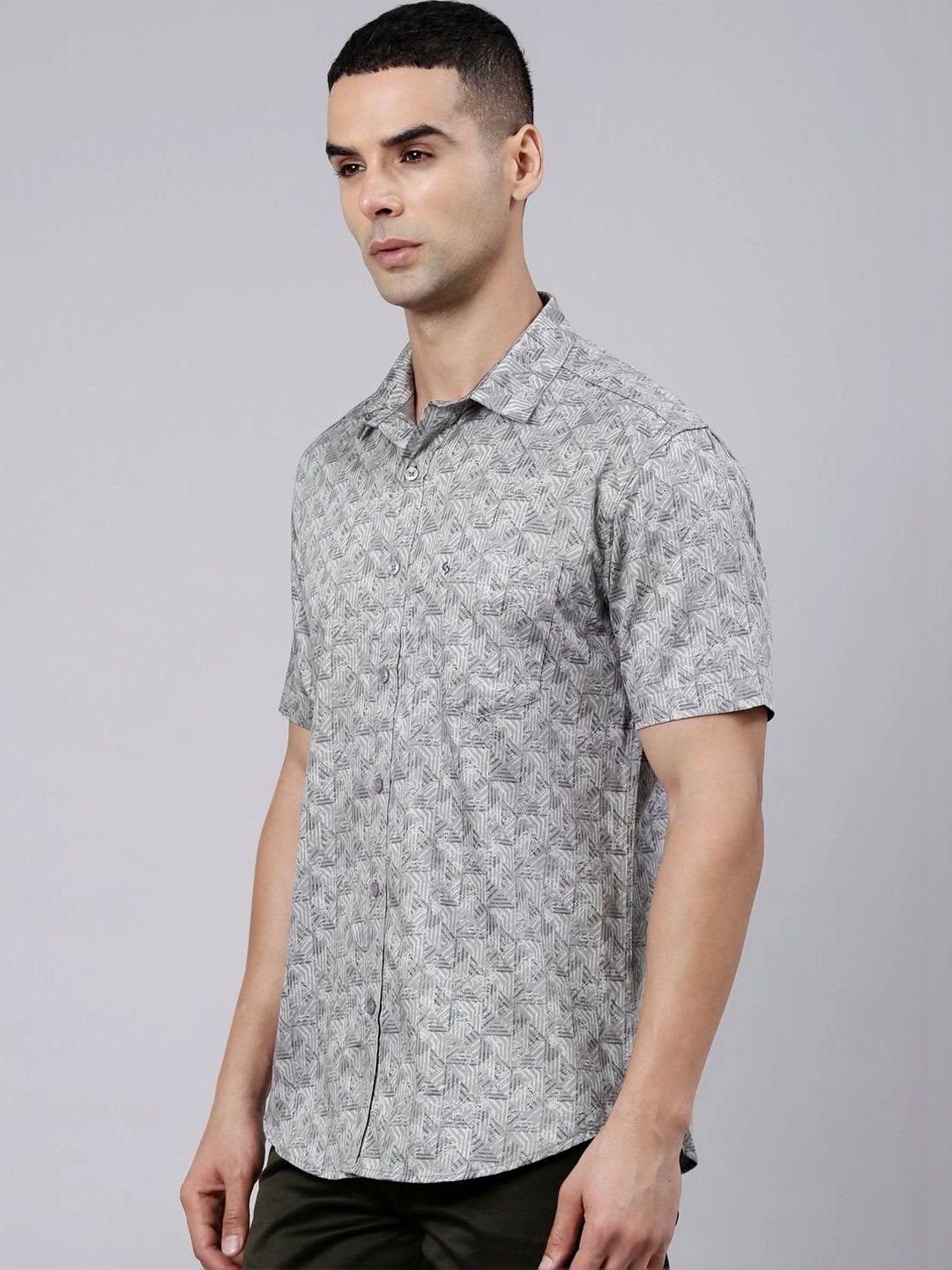 Classic Polo Men Slim Fit Printed Casual Shirt - back view