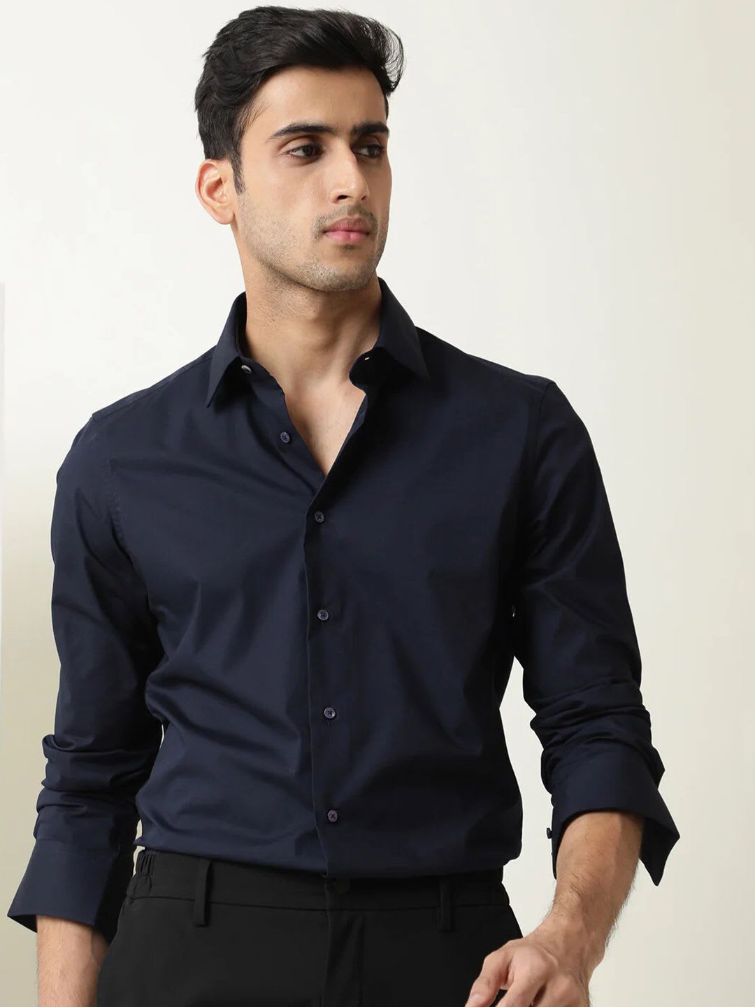 MISCHIEF MONKEY Classic Spread Collar Formal Shirt - default view