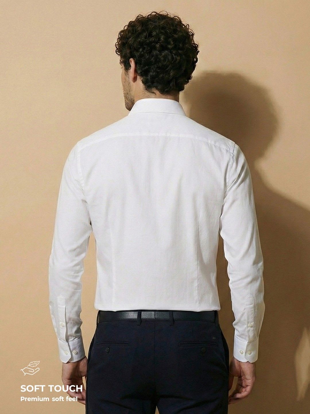 Van Heusen IQ Men Premium Cotton With HD Stretch Satin Breathable Shirt - back view