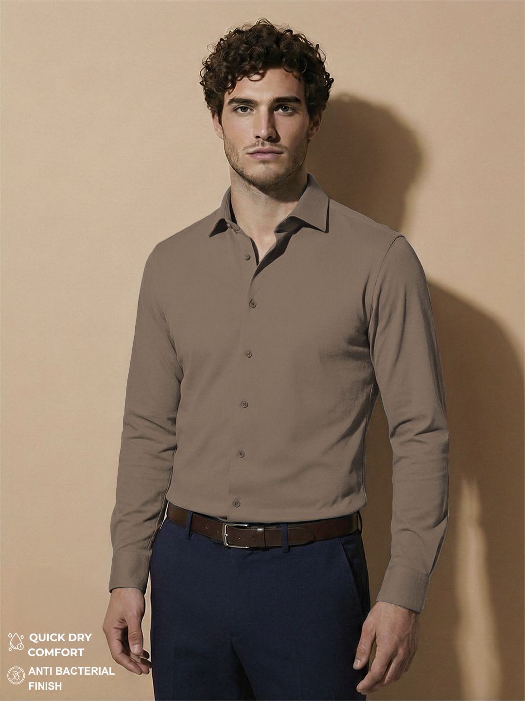 Van Heusen IQ Men Non-Iron Wrinkle Resistant High Stretch Breathable Shirt - default view