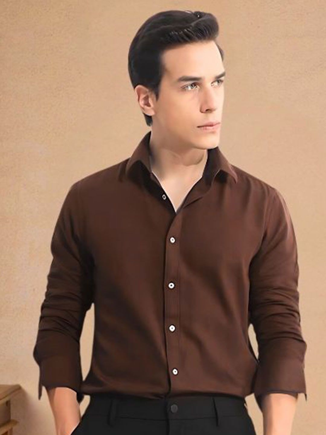 URBANICE Premium Slim Fit Spread Collar Cotton Formal Shirt - default view