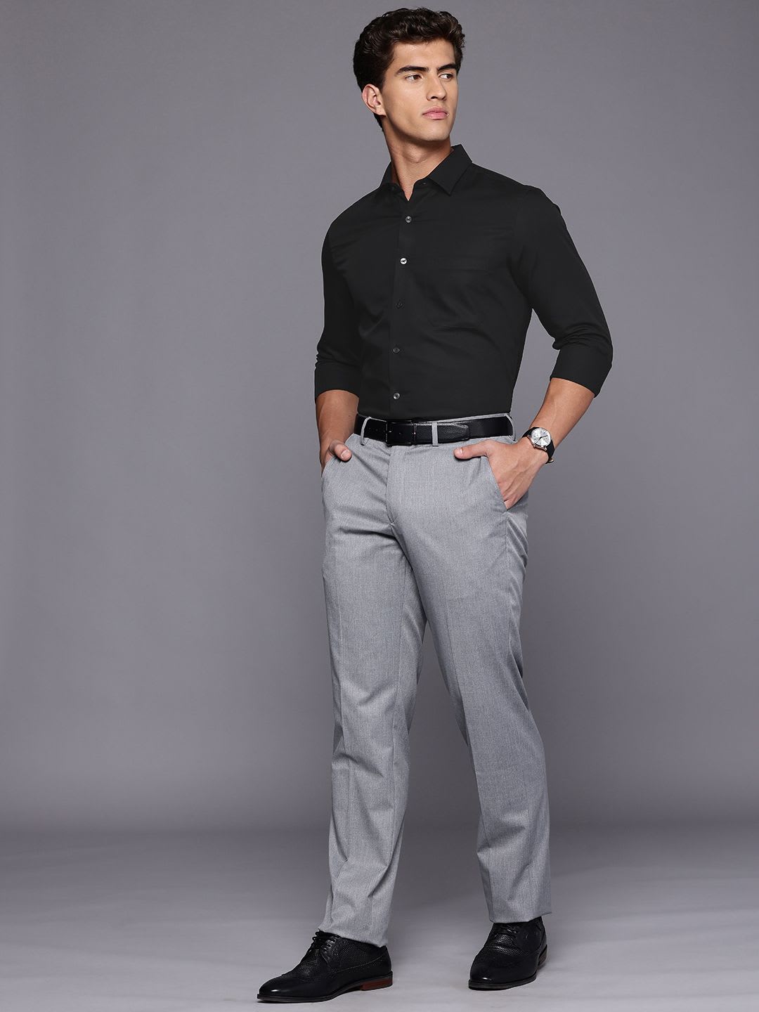 Louis Philippe Slim Fit Pure Cotton Formal Shirt - left view