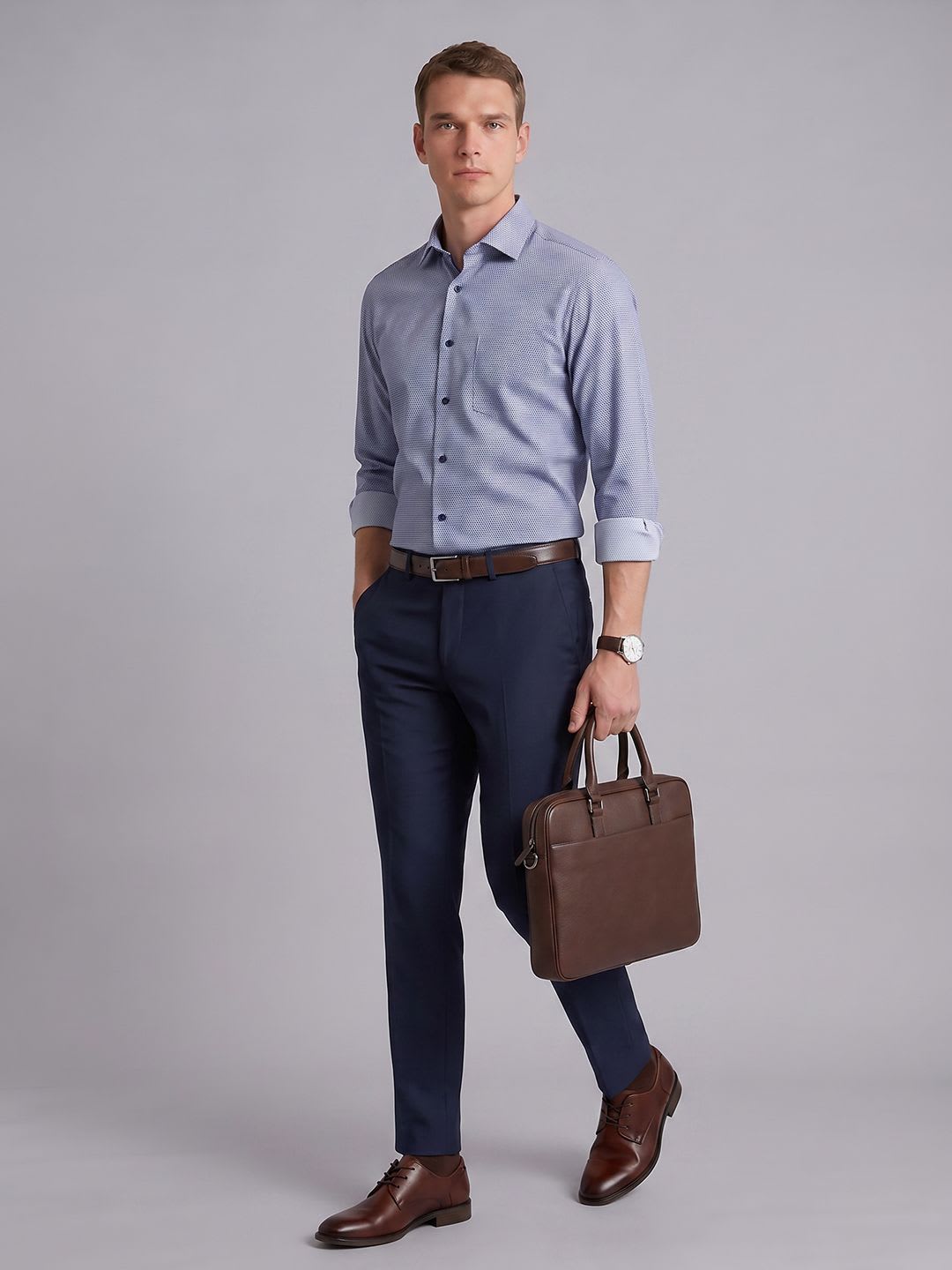 Blackberrys Geometric Printed Pure Cotton Formal Shirt - back view
