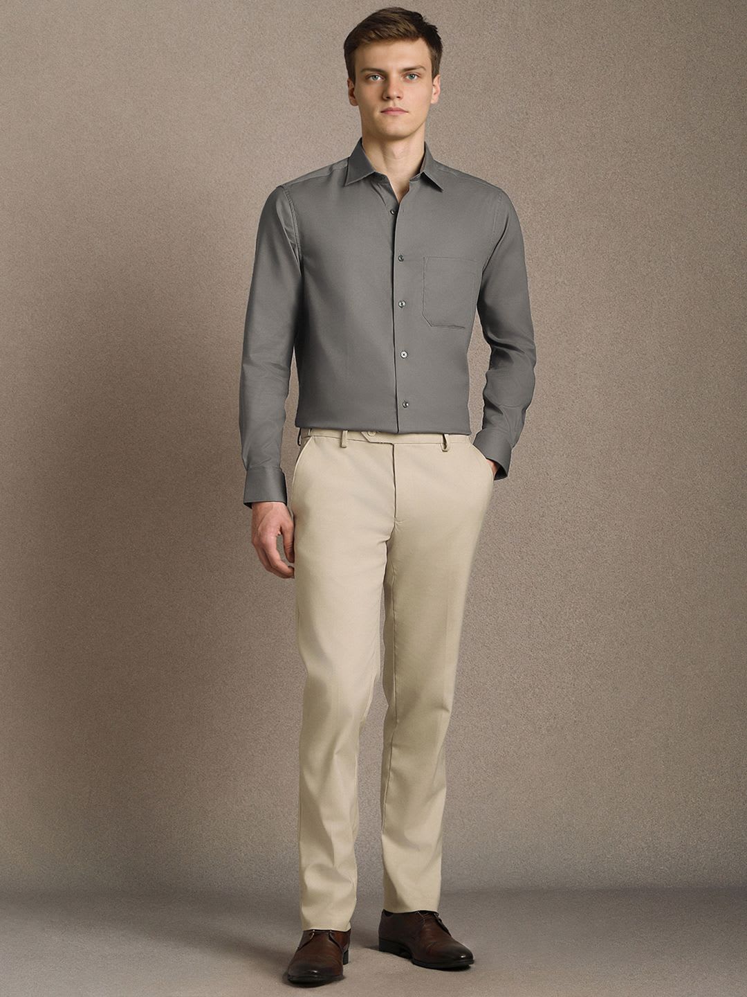 Louis Philippe Men Classic Fit Easy to Iron Premium Cotton Full Sleeve Formal Shirt - left view