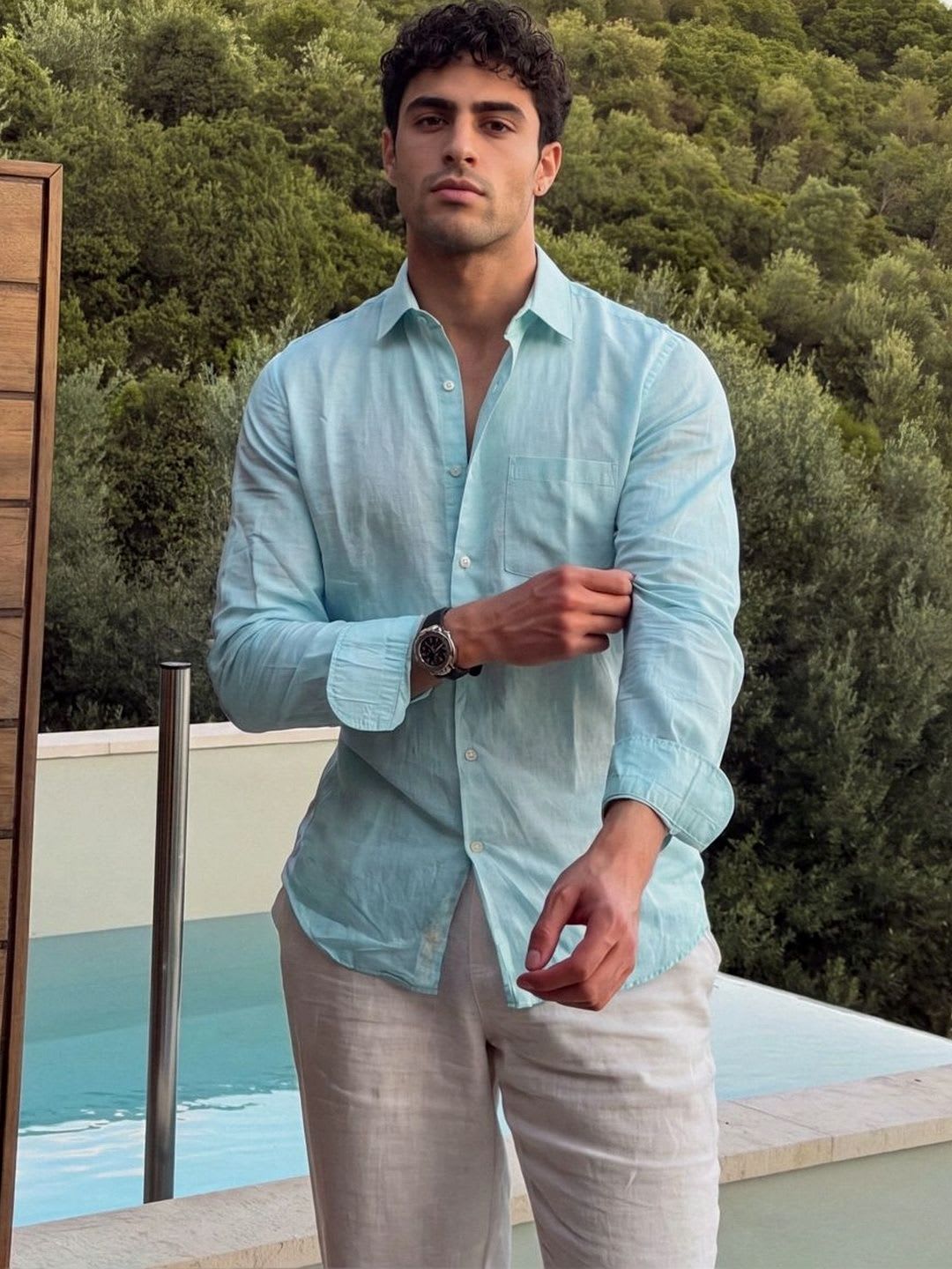 Urban Scissors Men Slim Fit Casual Shirt with Spread Collar - default view
