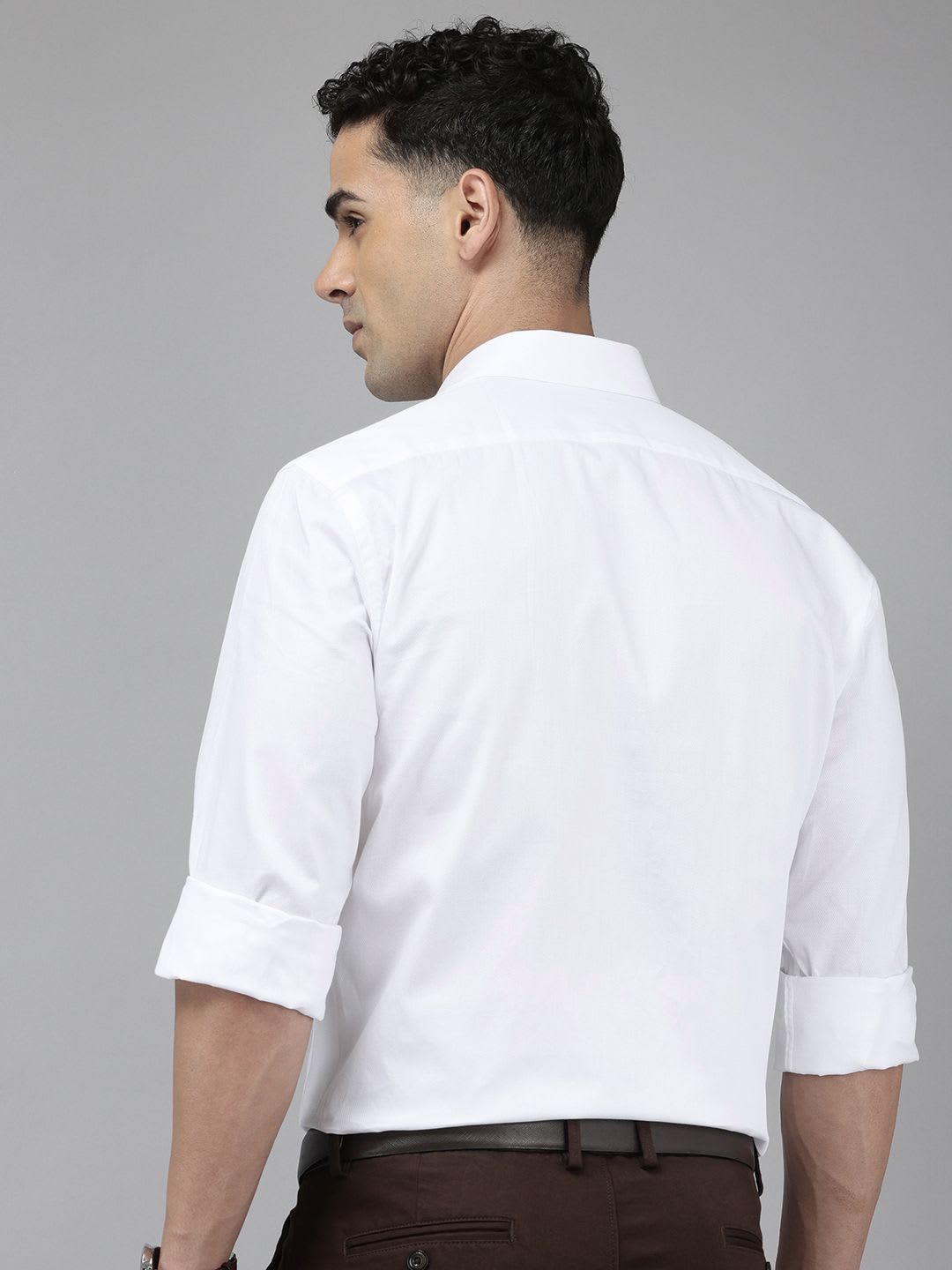 Arrow Manhattan Slim Fit Opaque Pure Cotton Formal Shirt - left view