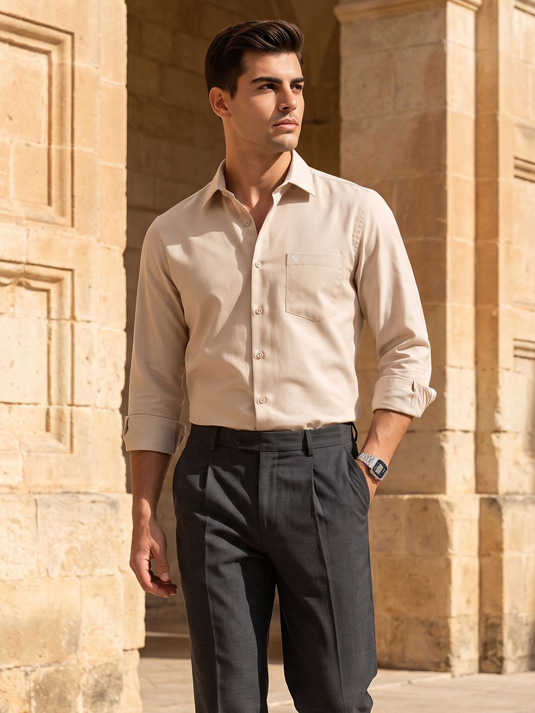 INVICTUS Textured Formal Shirt - default view