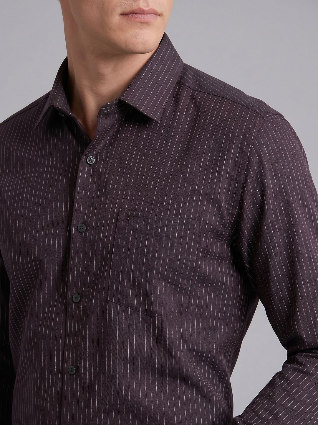 Arrow Striped Pure Cotton Formal Shirt - right view