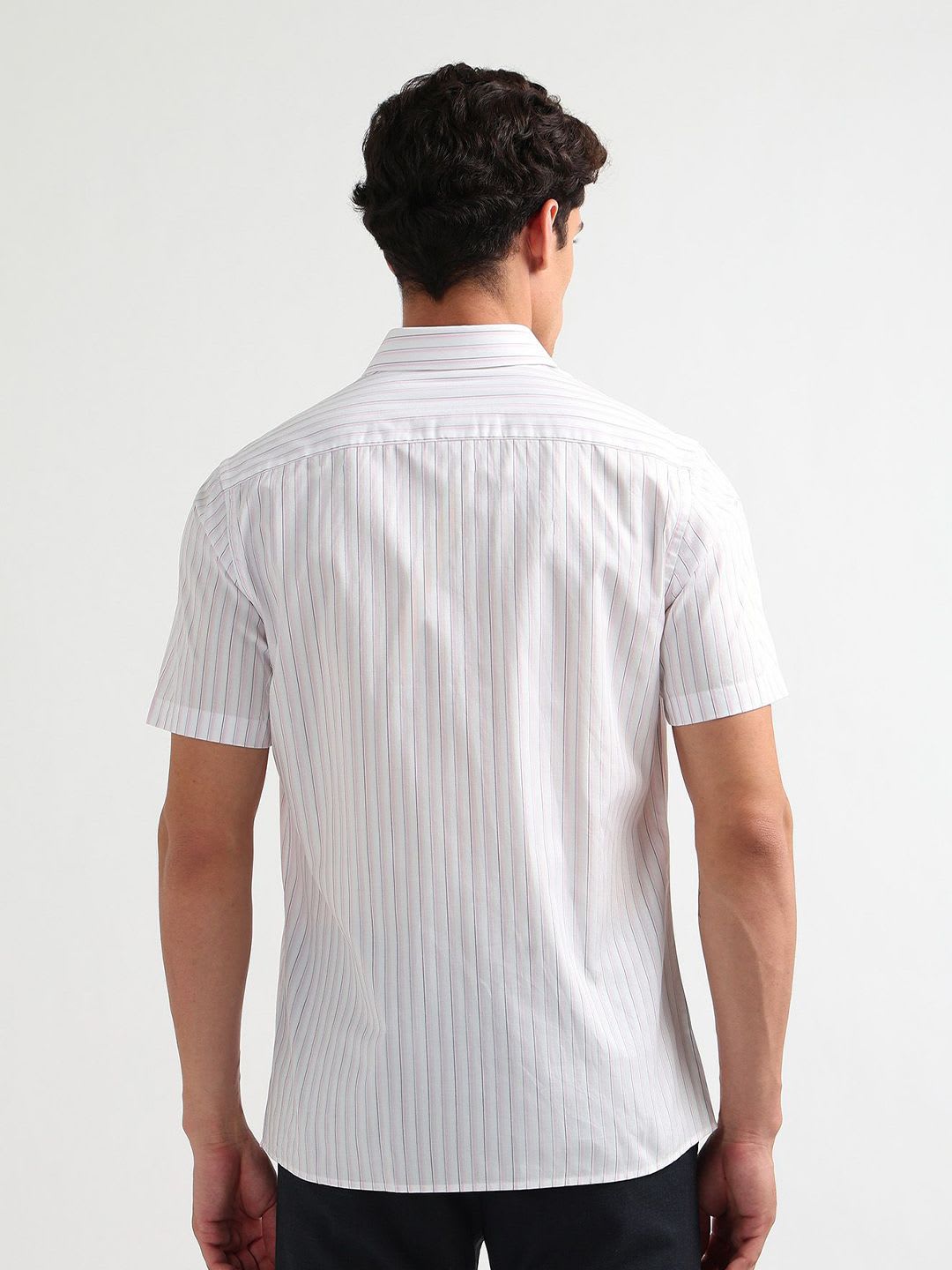 Arrow Men Liberty Classic Fit Vertical Striped Spread Collar Pure Cotton Formal Shirt - right view