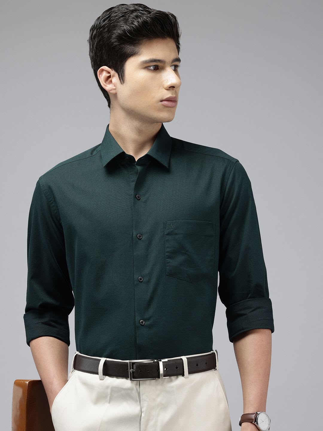 Arrow Pure Cotton Manhattan Slim Fit Opaque Formal Shirt - default view