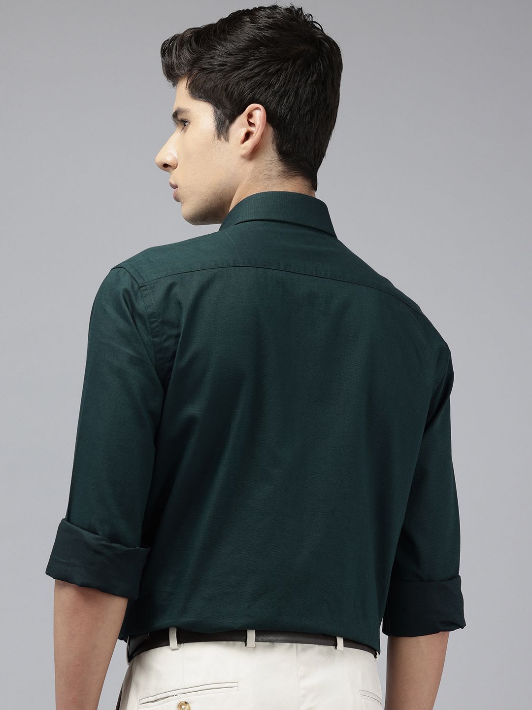 Arrow Pure Cotton Manhattan Slim Fit Opaque Formal Shirt - left view