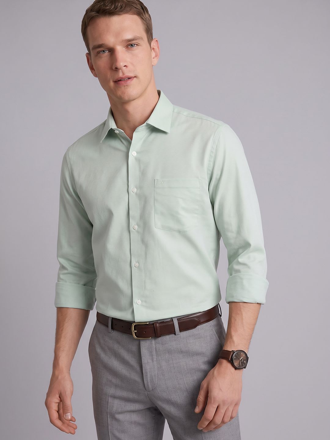 Arrow Manhattan Slim Fit Pure Cotton Formal Shirt - default view