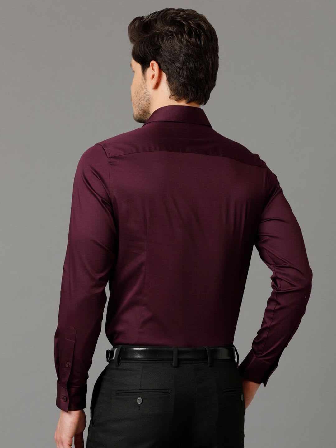 Aldeno Spread Collar Indian Slim Slim Fit Satin Formal Shirt - right view