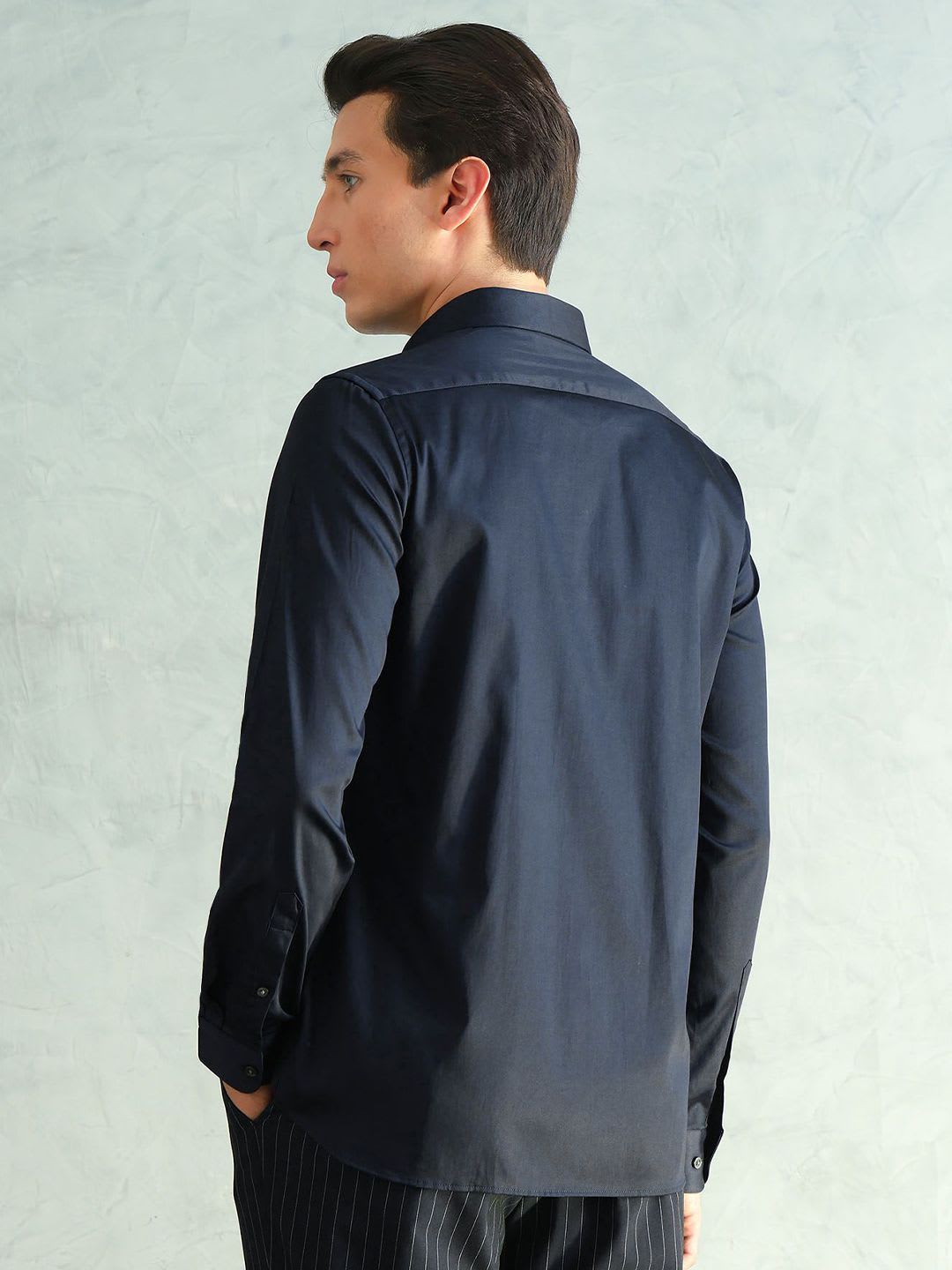 Arrow New York Arrow Newyork Men Slim Fit Smart Satin Shirt - left view