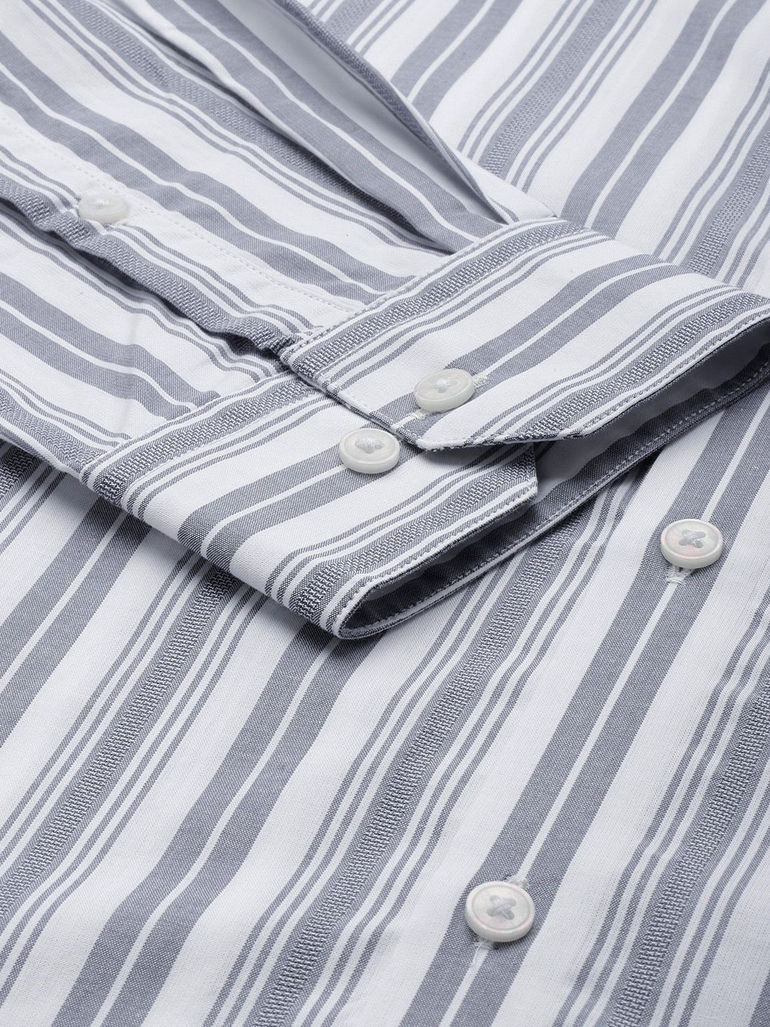 Arrow Men Manhattan Slim Fit Opaque Striped Formal Shirt - back view