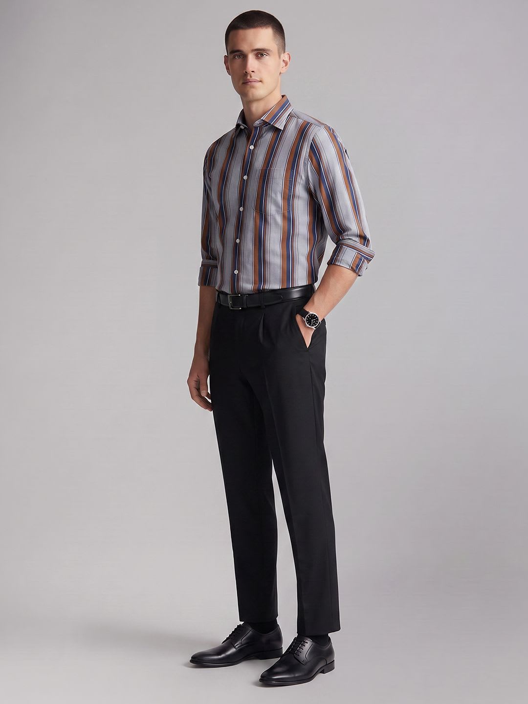 Allen Solly Men Slim Fit Striped Casual Shirt - back view
