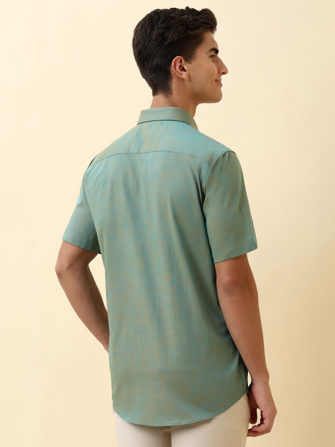 Allen Solly Men Solid Spread Collar Pure Cotton Formal Shirt - right view