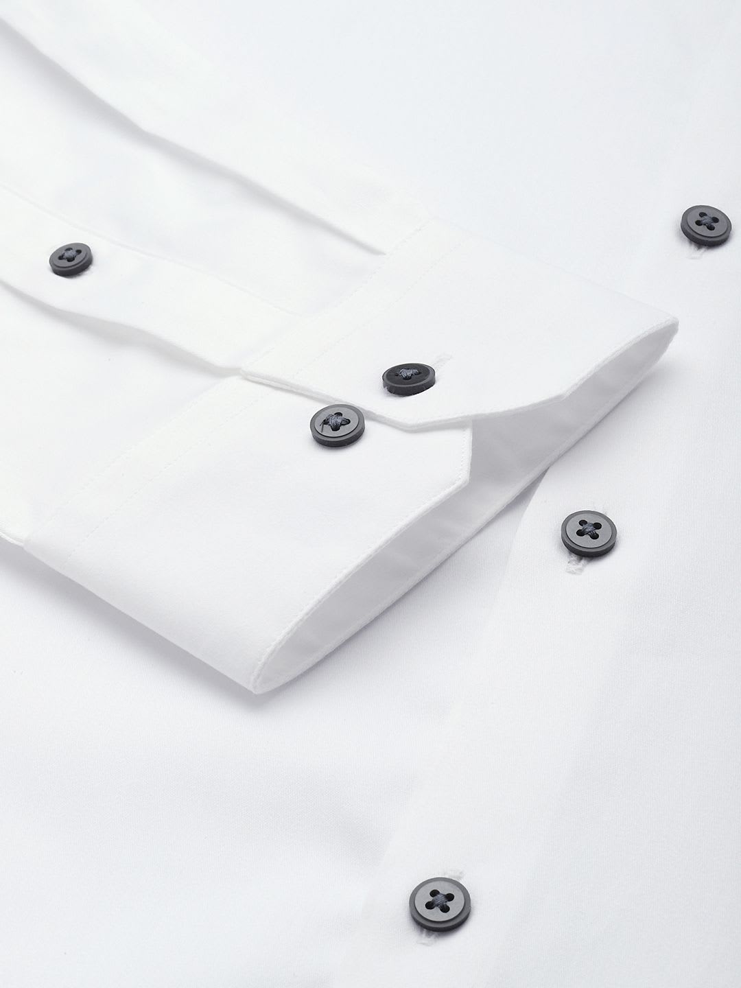 Arrow Solid Manhattan Slim Fit Pure Cotton Formal Shirt - back view