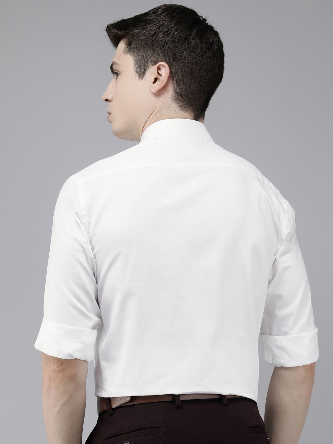 Arrow Solid Manhattan Slim Fit Pure Cotton Formal Shirt - left view