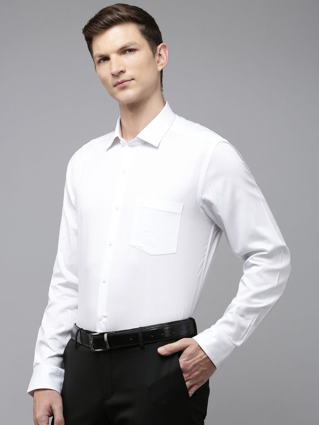 Arrow Original Slim Fit Opaque Pure Cotton Formal Shirt - right view