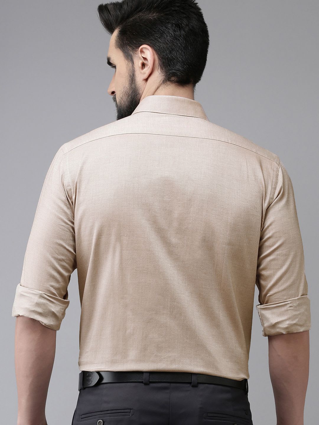 Arrow Men Brown Pure Cotton Original Slim Fit Formal Shirt - left view