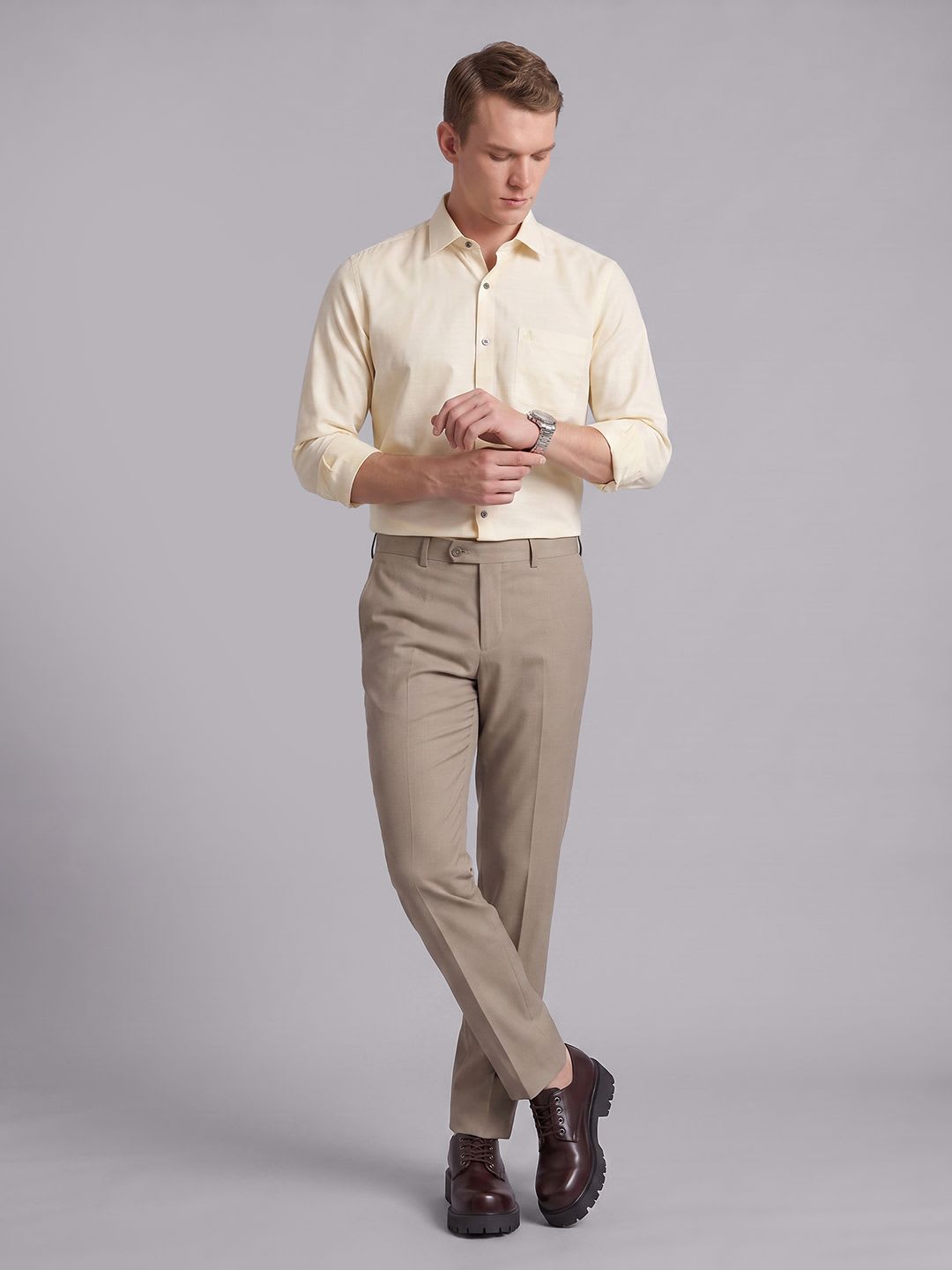 Arrow Manhattan Slim Fit Pure Cotton Formal Shirt - back view