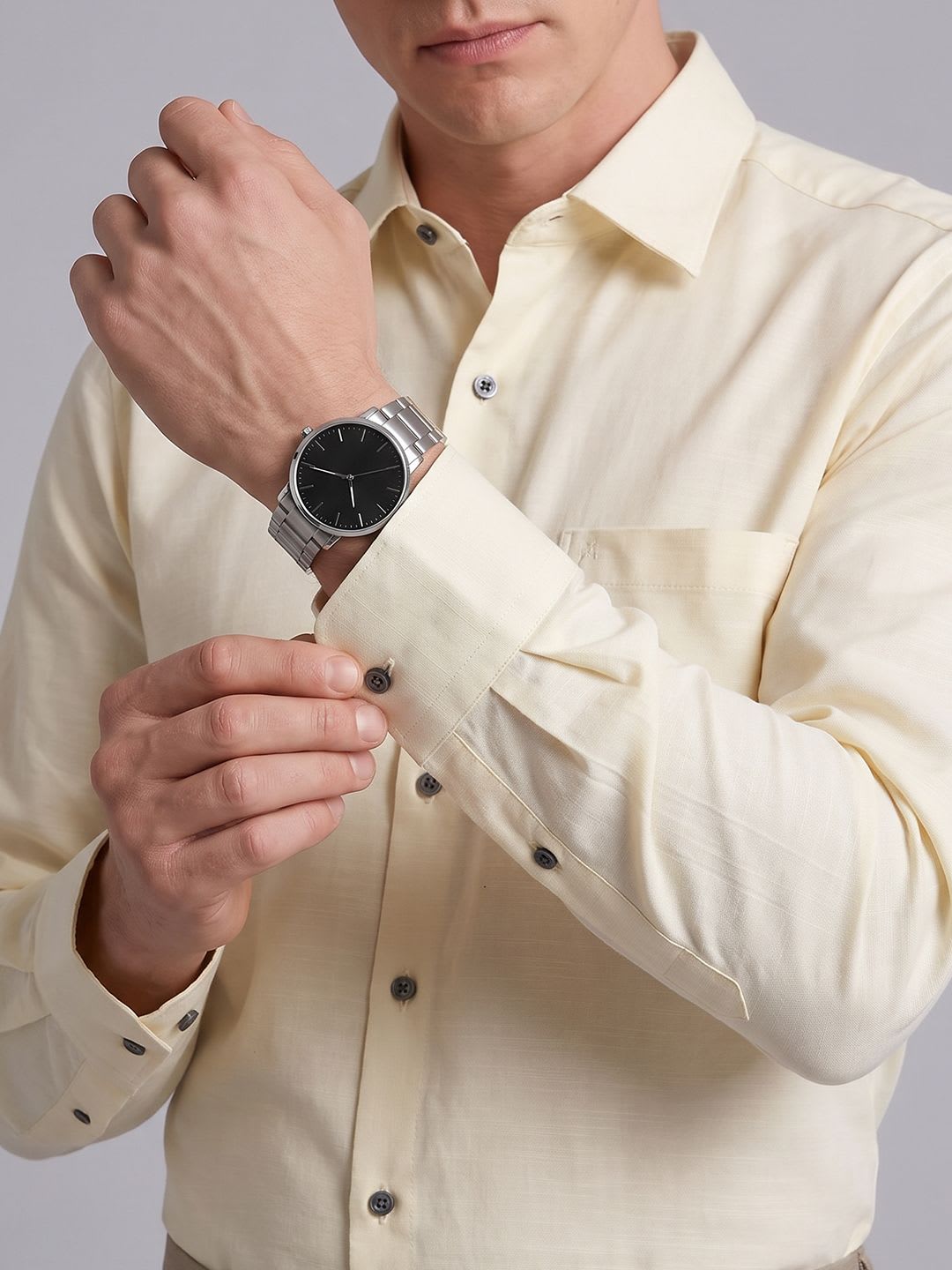 Arrow Manhattan Slim Fit Pure Cotton Formal Shirt - right view