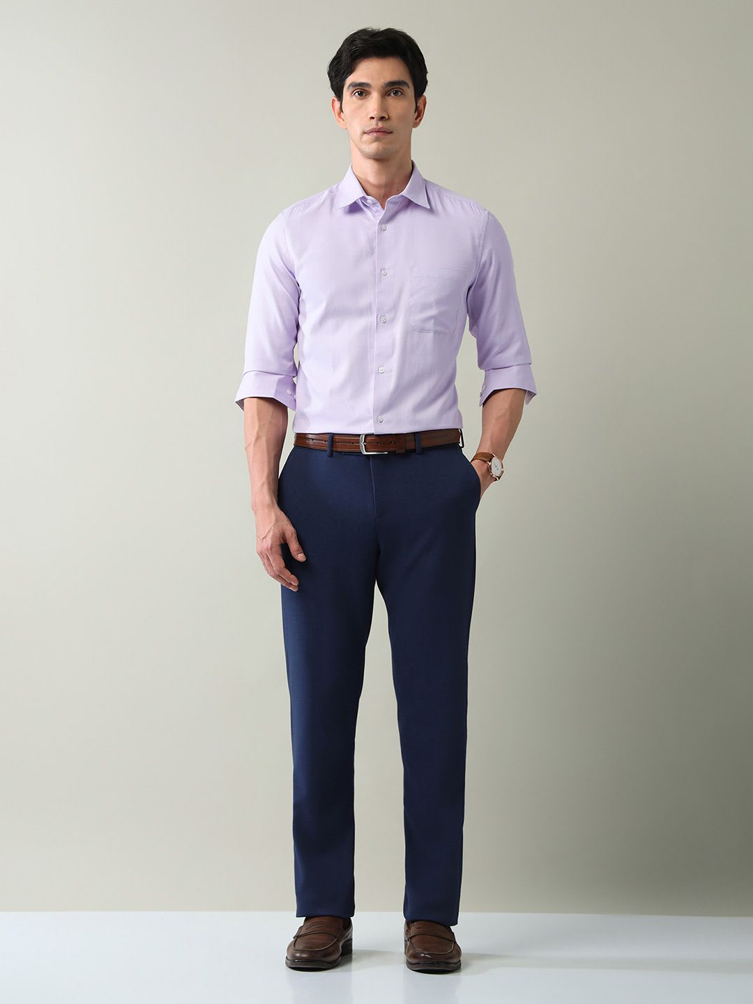 AD By Arvind Regular Fit Dobby Formal Shirt - left view