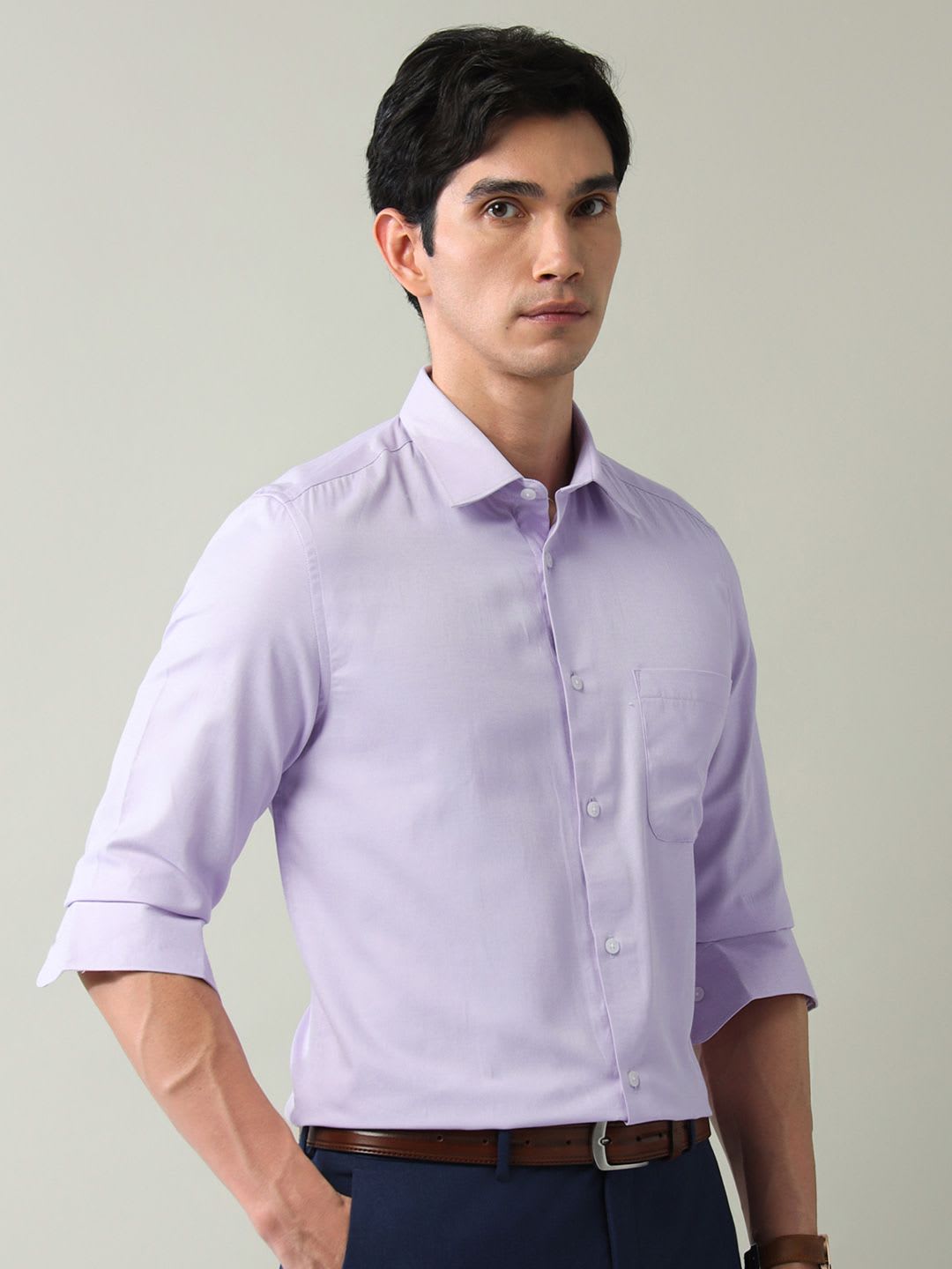 AD By Arvind Regular Fit Dobby Formal Shirt - back view