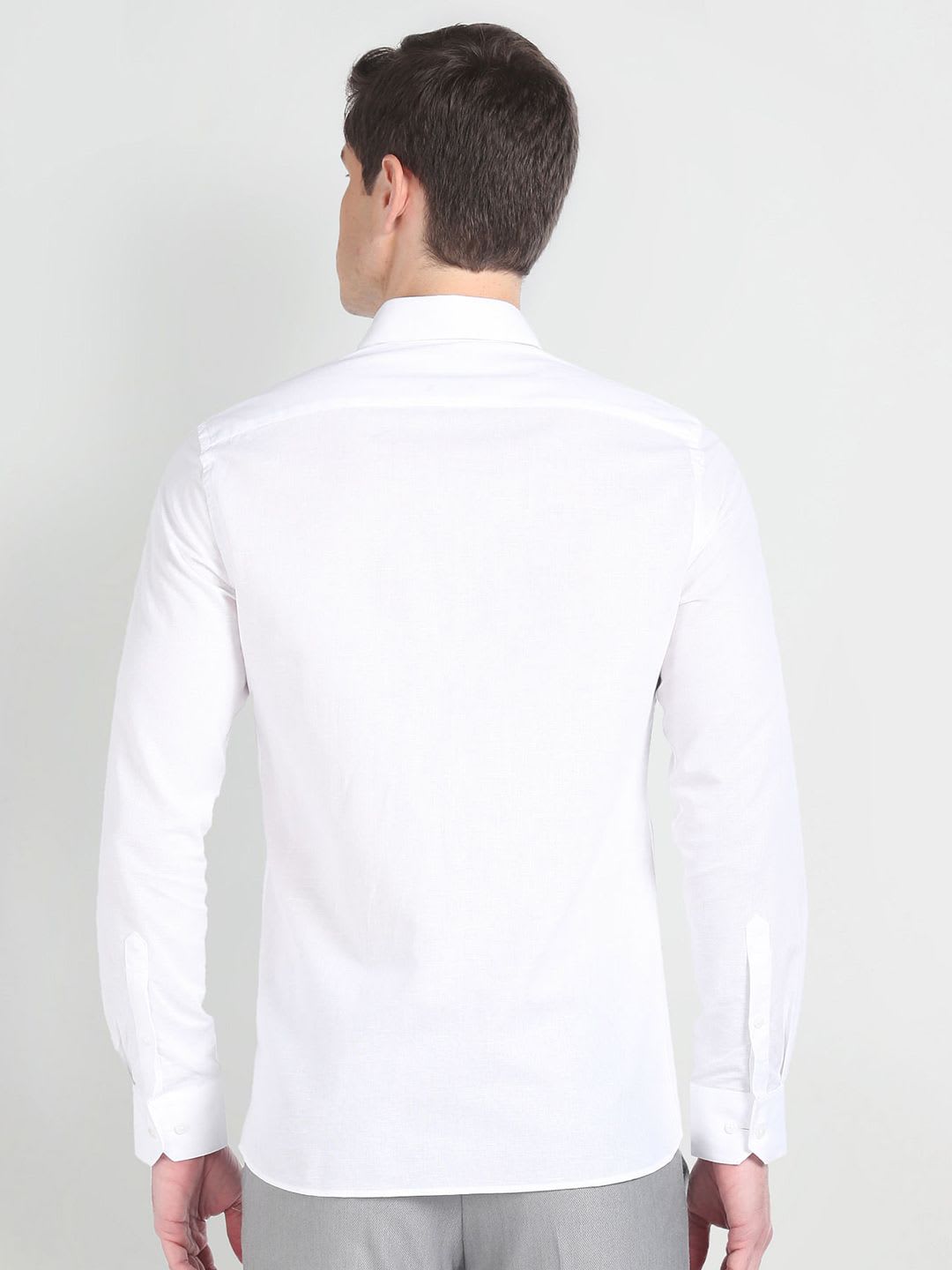 Arrow Slim Fit Spread Collar Long Sleeves Pure Cotton Formal Shirt - left view