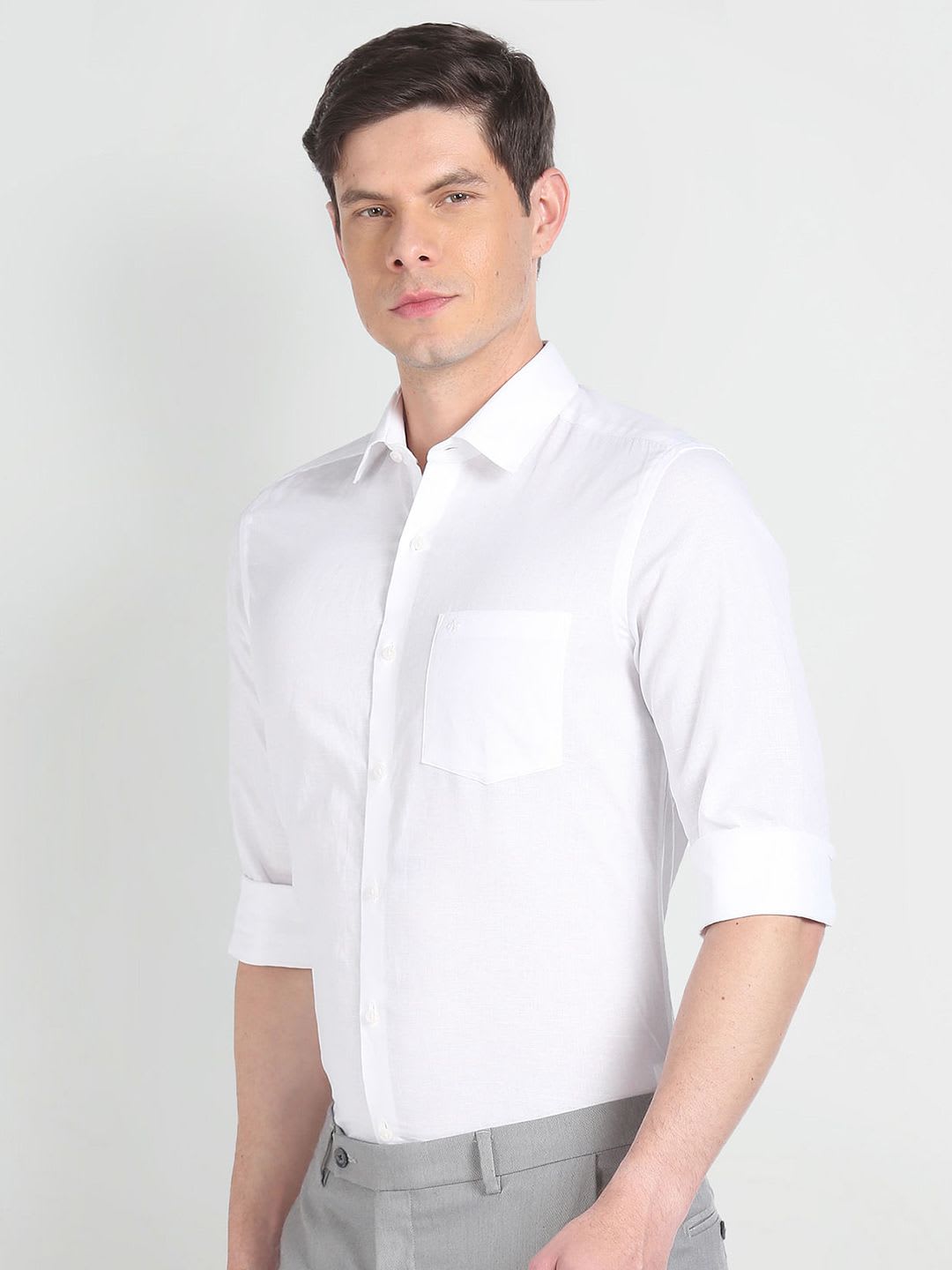 Arrow Slim Fit Spread Collar Long Sleeves Pure Cotton Formal Shirt - right view