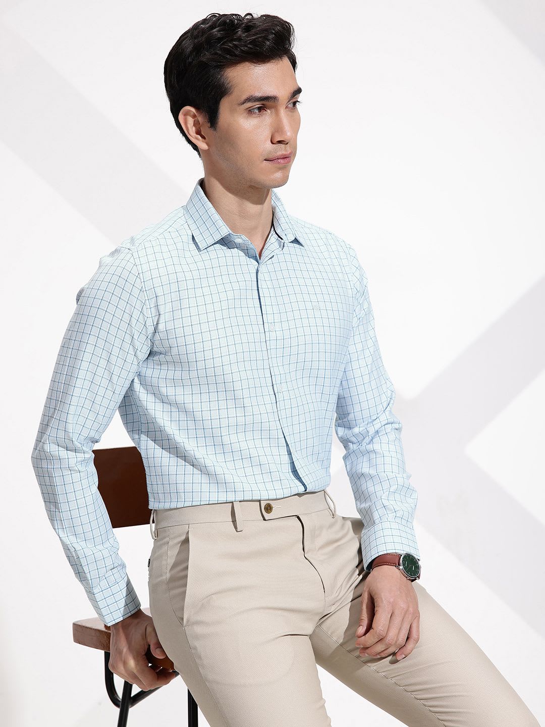INVICTUS Checked Urban Slim Fit Formal Shirt - default view