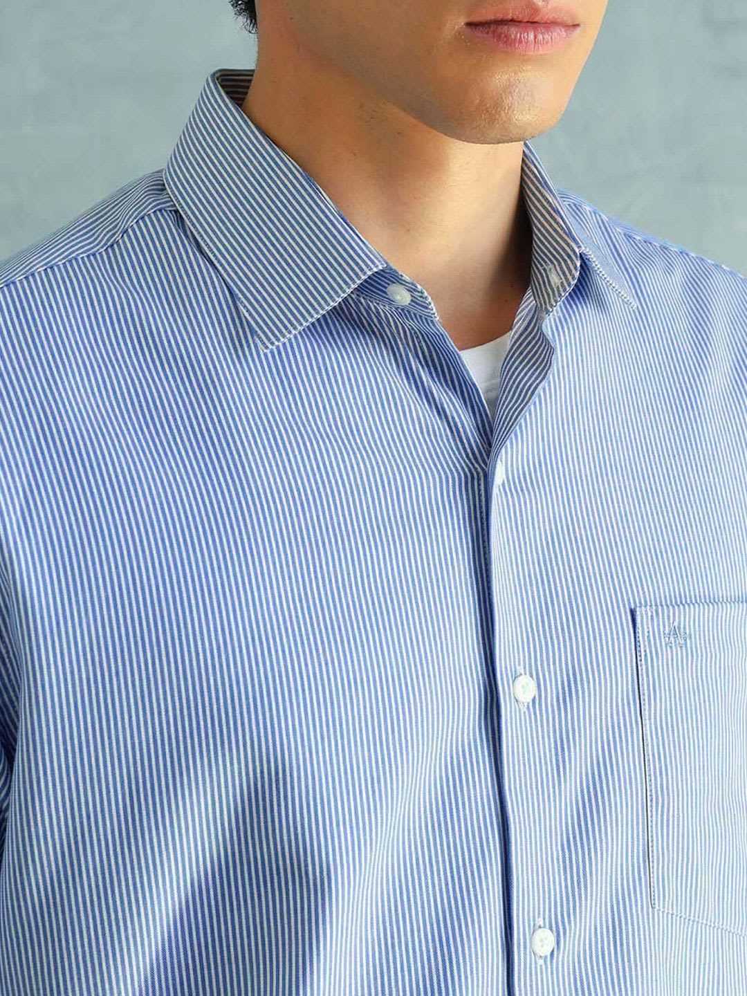 Arrow Men Slim Fit Striped Smart Formal Shirt - back view